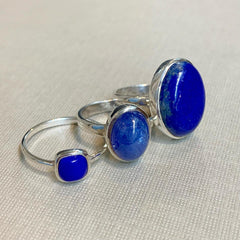 Sterling Silver Lapis Lazuli Square Ring - R2709
