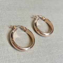9ct Rose Gold Half Round Hoop Earrings - G8805