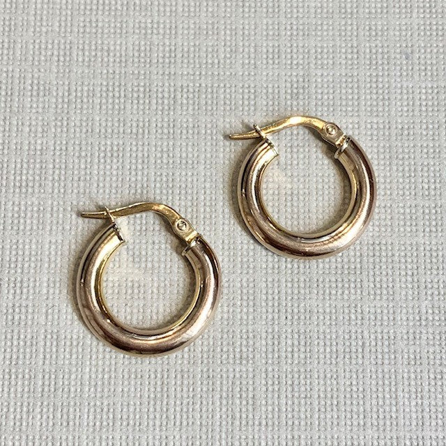 9ct Rose Gold Hoop Earrings 10mm - G6069