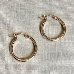9ct Rose Gold Half Rounded Hoop Earrings - G7322