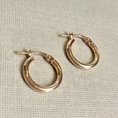 9ct Rose Gold Small Round Hoop Earrings - G7323