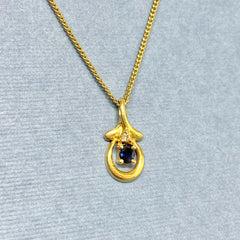 9ct Yellow Gold Sapphire and Diamond Pendant - G5810