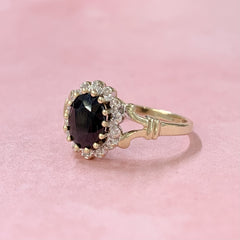 9ct Yellow Gold Oval Sapphire & Diamond Ring - G9062