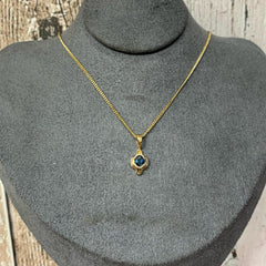 9ct Yellow Gold Sapphire and Diamond Pendant - G1218