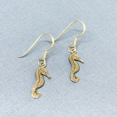Sterling Silver Small Seahorse Earrings - G9001