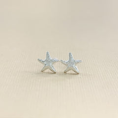 Sterling Silver Textured Starfish Studs - G9097