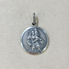 Sterling Silver Saint Christopher Round Pendant - G9052