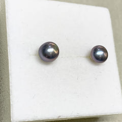 Sterling Silver Black Pearl 6mm Stud Earrings - G8578