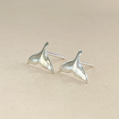 Sterling Silver Whale Tail Studs - G9092