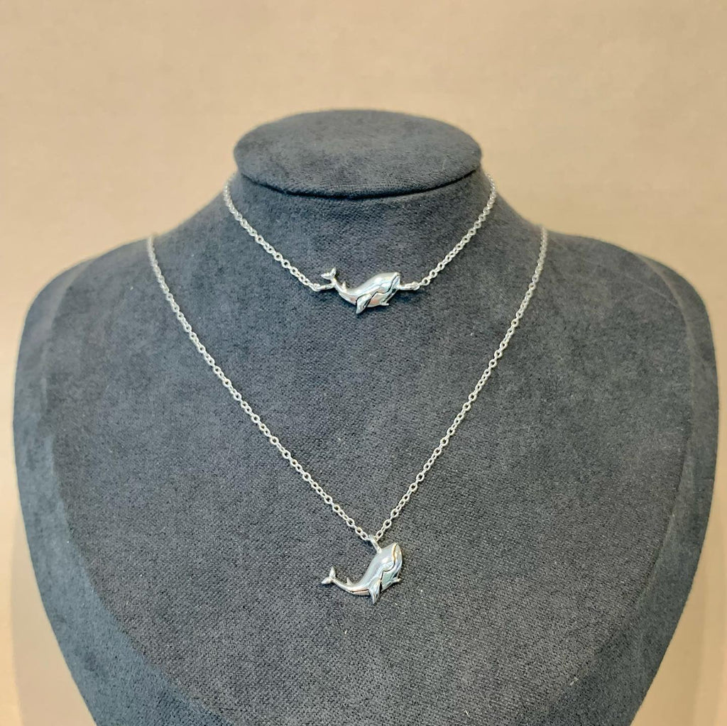 Sterling Silver Petite Whale Necklace - G7909