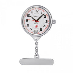 Nurses Rhodium Swiss Quartz Fob Watch - W1340