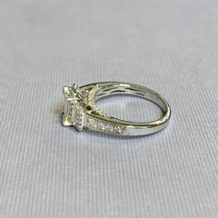10ct White Gold Illusion Set Baguette Diamond Ring - R2849