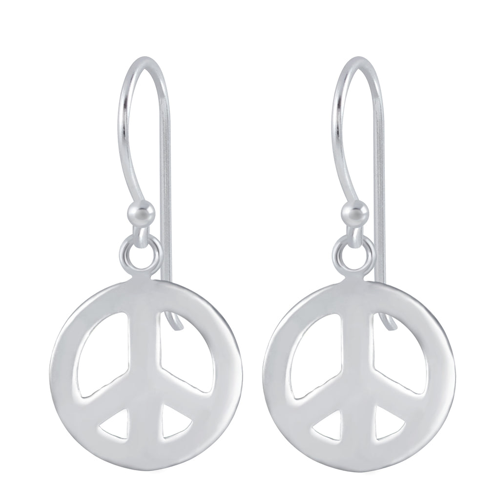Sterling Silver Peace Earrings - G6365