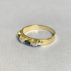 18ct Yellow Gold Marquise Sapphire and Diamond Eternity Ring - R2004