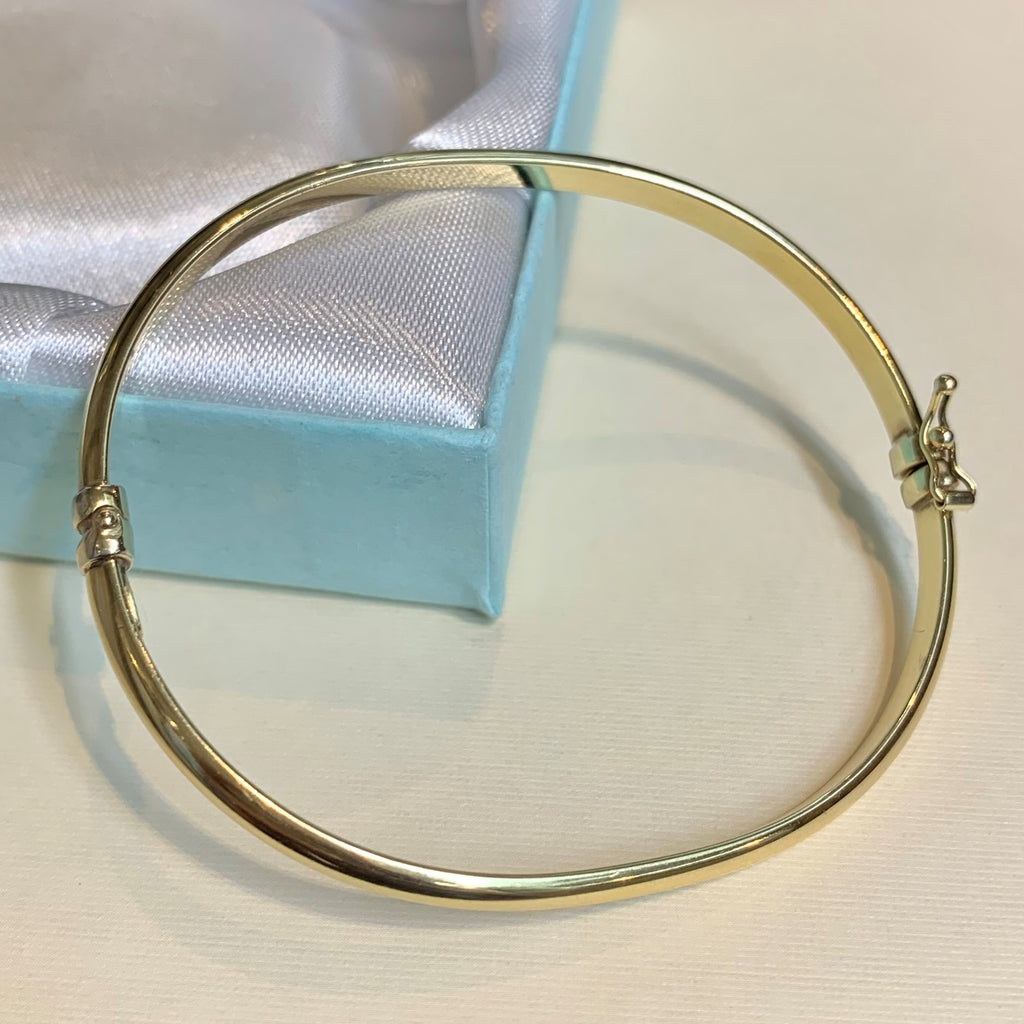 9ct Yellow Gold Hinged Copper Filled Bangle - A1101