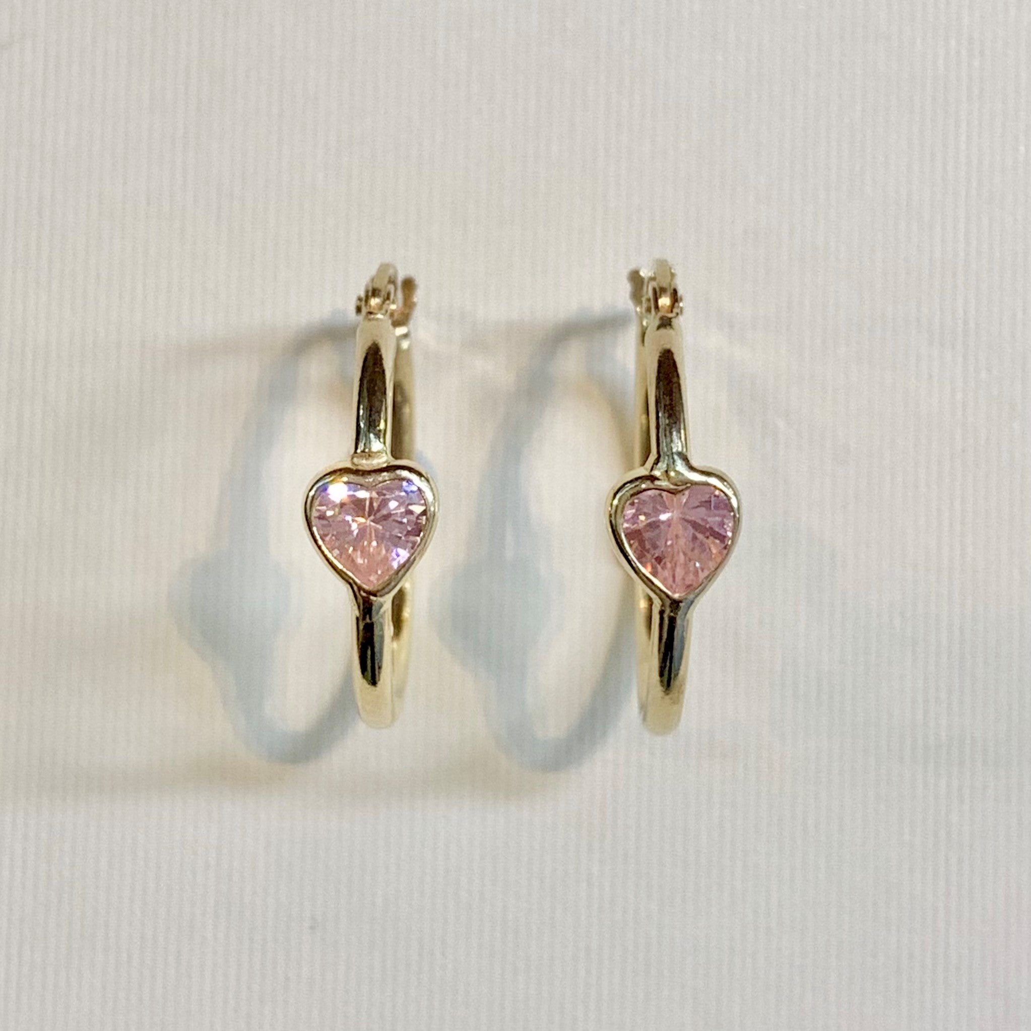 thumbnail image 2 of Old English Jewellers 9ct Gold On Silver Simulated Sapphire & CZ Heart Drop Huggie Earrings 2 of 6
