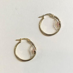 9ct Yellow Gold Hoops with Pink Cubic Zirconia Heart - G8676