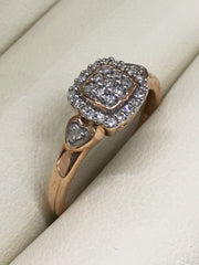 10ct Rose Gold Diamond Illusion Set Engagement Ring - R1801
