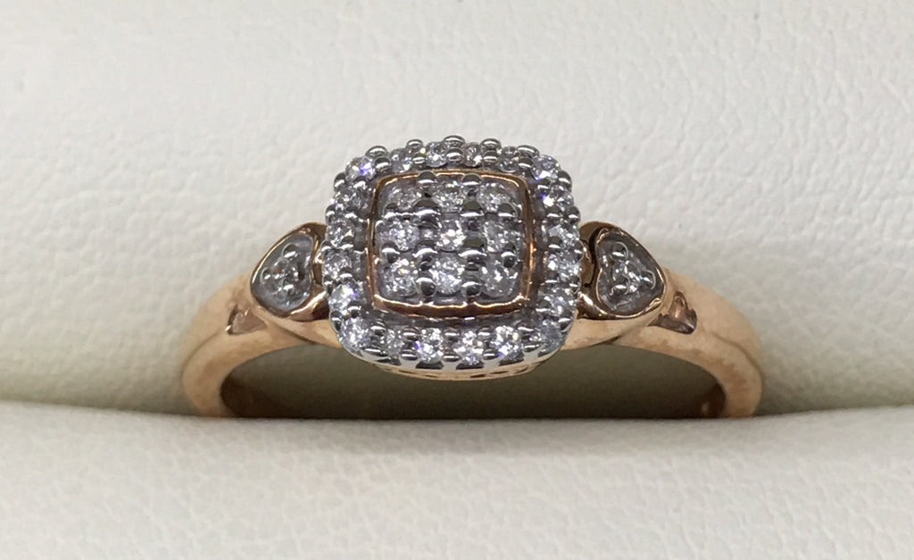 10ct Rose Gold Diamond Illusion Set Engagement Ring - R1801