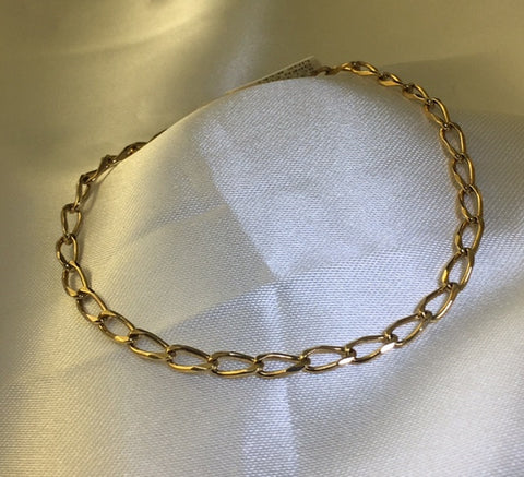 9ct Yellow Gold Open Curb Link Bracelet - G1381