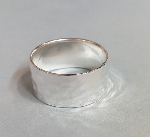 Wide Textured Sterling Silver Ring - R2570