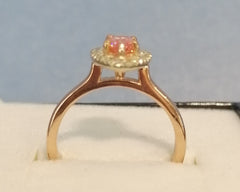 Handmade 9ct Rose Gold Pink Lab-Grown Diamond Engagment Ring - G7476