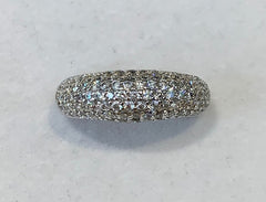 Sterling Silver 7 Row Thin Pave Cubic Zirconia Ring - R1285
