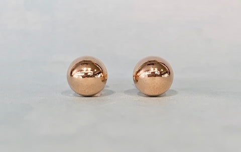 8mm Rose Gold Filled Ball Stud Earrings - G4545