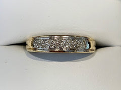 9ct Yellow Gold Pave Set Diamond Wedding Ring - R2360