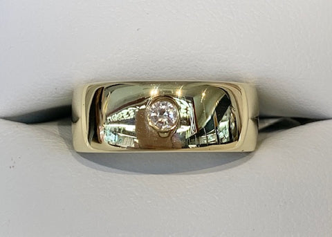 18ct Yellow Gold 0.09ct Pressure Set Diamond Wedding Ring - R2496
