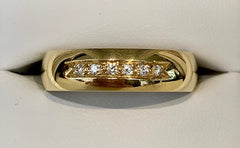 18ct Yellow Gold Pave Set  Diamond Wedding Ring- R2543