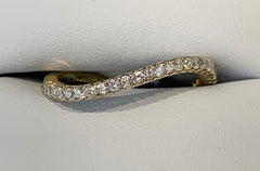 9ct Yellow Gold Swirl Ring with 0.25ct Diamonds - R2406