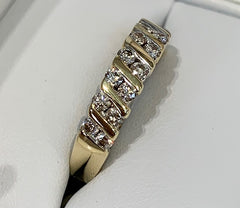 9ct Yellow Gold Bar Set 0.50ct TDW Diamond Dress Ring - R2361