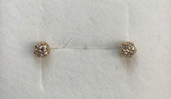 9ct Yellow Gold 25 Point Diamond 6 Claw Set Stud Earrings - G3580
