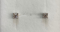 14ct White Gold Round Diamond T.D.W 0.50Ct Claw Set Stud Earrings - G4261
