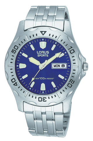 Mens Sports Day And Date Blue Dial Sports Watch -W1040