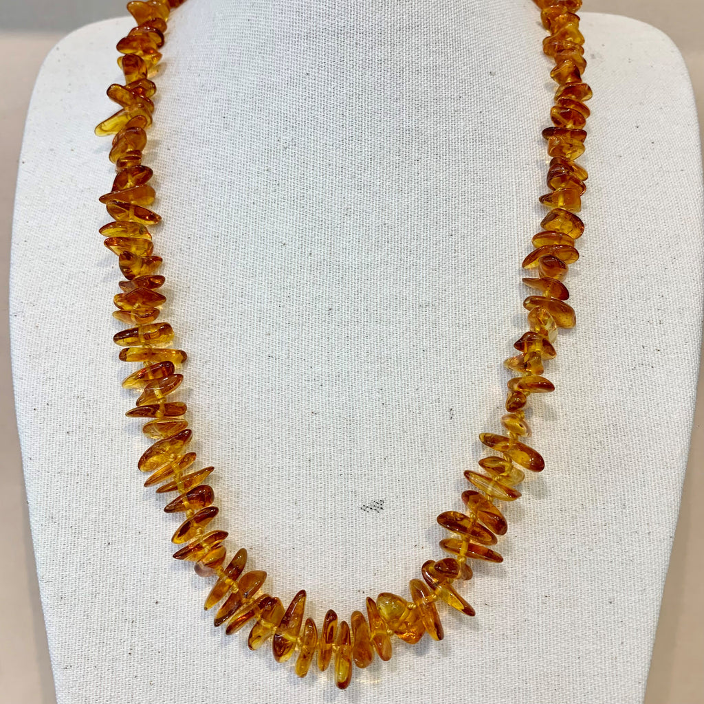 50cm Orange Amber Beaded Necklet - G8742