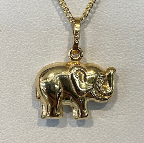 9ct Yellow Gold Hollow Elephant Charm- G6048