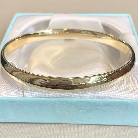 9ct Yellow Gold Oval Hollow Bangle - G6970