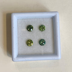 1.35 Carat Total Round Brilliant Cut Green Sapphires