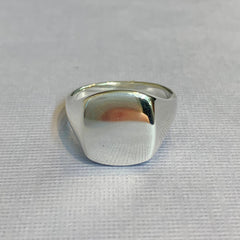 Sterling Silver Square Signet Ring - G8311