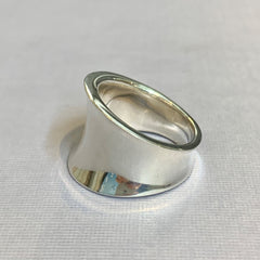 Sterling Silver Wide Concave Ring - G8316