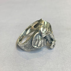 Sterling Silver Large Elephant Head Ring - G8307