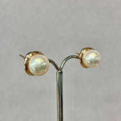 9ct Rose Gold Mabe Pearl Stud Earrings - G7296