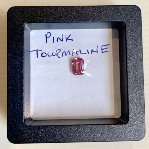 0.85 Carat Emerald Cut Pink Tourmaline