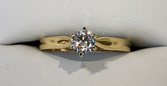 18ct Yellow Gold 30 Point Diamond Solitaire Engagement Ring  - R2695