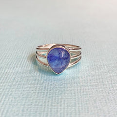 Sterling Silver Pear-Shaped Tanzanite Ring - G8503