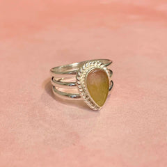 Sterling Silver Pear-shaped Watermelon Tourmaline Ring - G8535