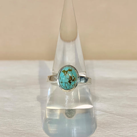 Sterling Silver Turquoise Oval Ring - G7486