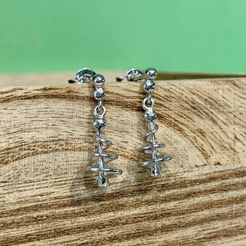 Sterling Silver Christmas Tree Earrings - G8588